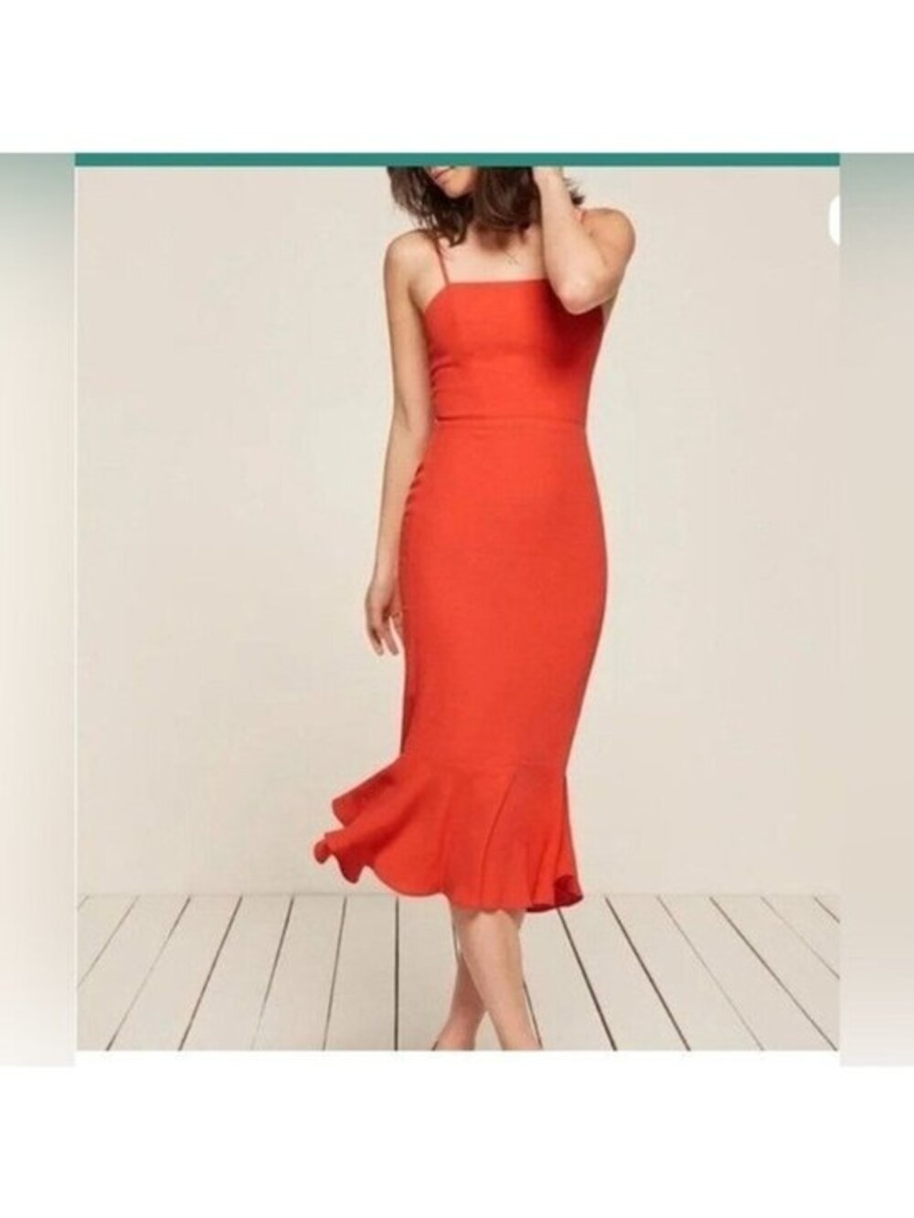 Reformation Moxie Red Midi Dress size 4P NWT
